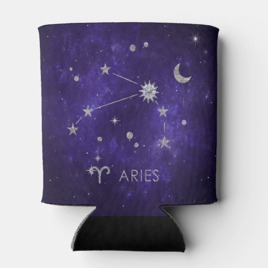 Zodiac Paarse Ram | Kosmische Astrologie Horoscoop Blikjeskoeler (Achterkant)