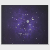 Zodiac Paarse Ram | Kosmische Astrologie Horoscoop Cadeaupapier (Vlak)