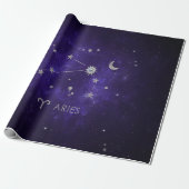 Zodiac Paarse Ram | Kosmische Astrologie Horoscoop Cadeaupapier (Uitgerold)
