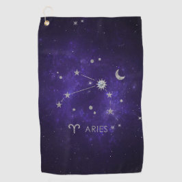 Zodiac Paarse Ram | Kosmische Astrologie Horoscoop Golfhanddoek