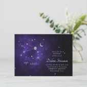 Zodiac Paarse Ram | Kosmische Astrologie Horoscoop Kaart (Staand voorkant)