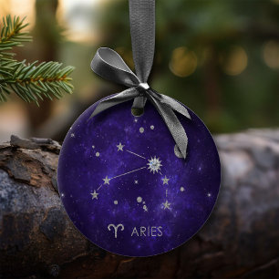 Zodiac Paarse Ram Kosmische Astrologie Horoscoop Keramisch Ornament