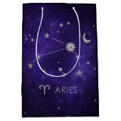 Zodiac Paarse Ram | Kosmische Astrologie Horoscoop Medium Cadeauzakje (Voorkant)