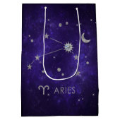 Zodiac Paarse Ram | Kosmische Astrologie Horoscoop Medium Cadeauzakje (Achterkant)