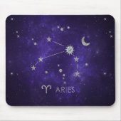 Zodiac Paarse Ram | Kosmische Astrologie Horoscoop Muismat (Voorkant)