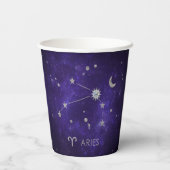 Zodiac Paarse Ram | Kosmische Astrologie Horoscoop Papieren Bekers (Achterkant)