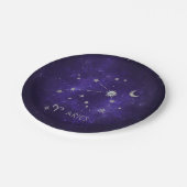Zodiac Paarse Ram | Kosmische Astrologie Horoscoop Papieren Bordje (Gekanteld)
