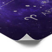 Zodiac Paarse Ram | Kosmische Astrologie Horoscoop Poster (Hoek)