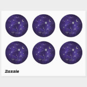 Zodiac Paarse Ram | Kosmische Astrologie Horoscoop Ronde Sticker (Vel)