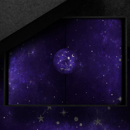 Zodiac Paarse Ram | Kosmische Astrologie Horoscoop Ronde Sticker