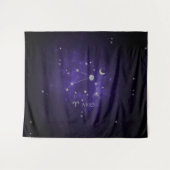 Zodiac Paarse Ram | Kosmische Astrologie Horoscoop Wandkleed (Voorkant (horizontaal))