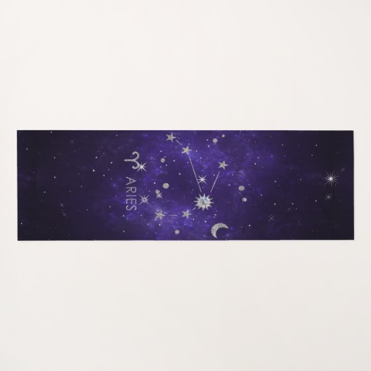 Zodiac Paarse Ram | Kosmische Astrologie Horoscoop Yogamat (Achterkant (horizontaal))