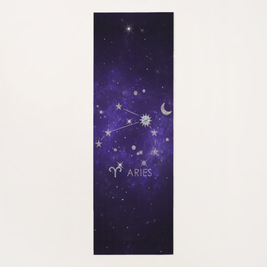 Zodiac Paarse Ram | Kosmische Astrologie Horoscoop Yogamat (Achterkant)