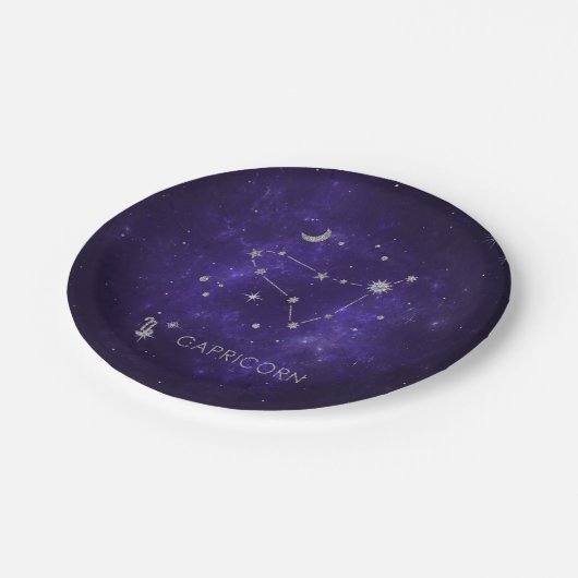 Zodiac Paarse Steenbok | Astrologie Horoscoop Papieren Bordje (Gekanteld)