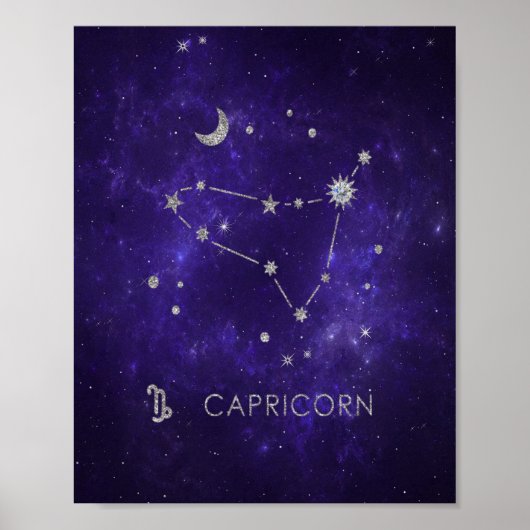 Zodiac Paarse Steenbok | Astrologie Horoscoop Poster (Voorkant)