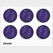 Zodiac Paarse Steenbok | Astrologie Horoscoop Ronde Sticker (Vel)