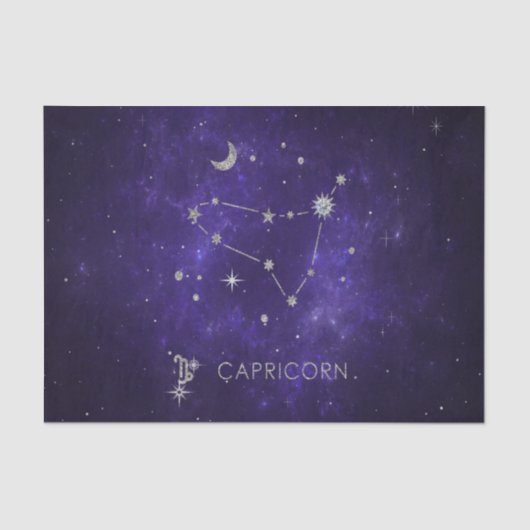 Zodiac Paarse Steenbok | Astrologie Horoscoop Tissuepapier (Voorkant)