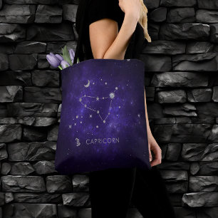 Zodiac Paarse Steenbok Astrologie Horoscoop Tote Bag