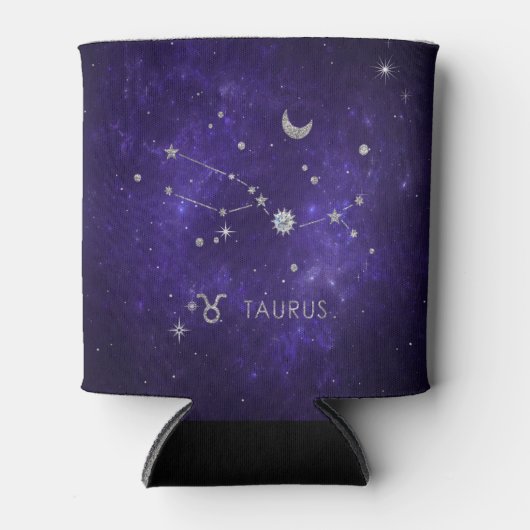 Zodiac Paarse Taurus | Kosmische Astrologie Horosc Blikjeskoeler (Voorkant)