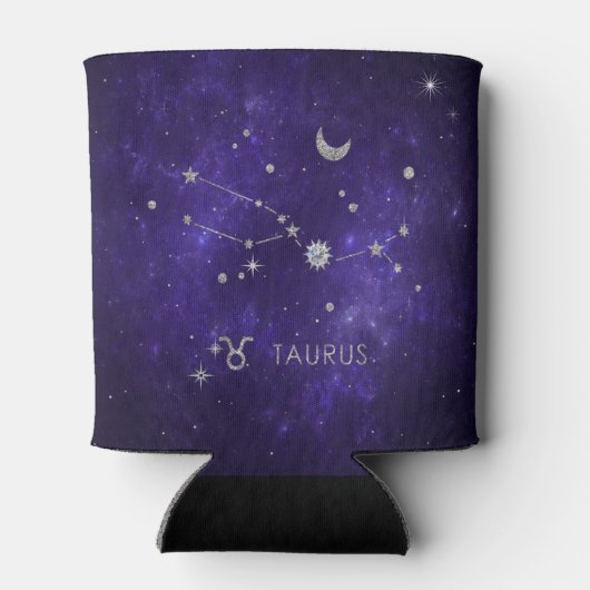 Zodiac Paarse Taurus | Kosmische Astrologie Horosc Blikjeskoeler (Achterkant)