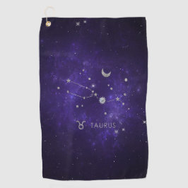 Zodiac Paarse Taurus | Kosmische Astrologie Horosc Golfhanddoek