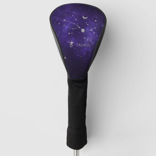 Zodiac Paarse Taurus | Kosmische Astrologie Horosc Golfheadcover (Voorkant)