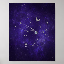 Zodiac Paarse Taurus | Kosmische Astrologie Horosc Poster