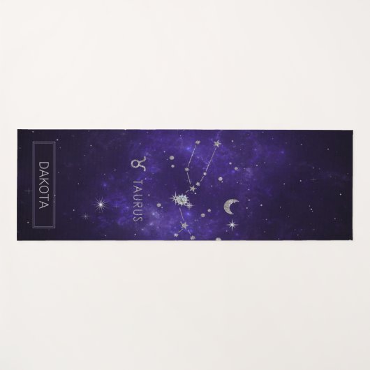 Zodiac Paarse Taurus | Kosmische Astrologie Horosc Yogamat (Voorkant (horizontaal))