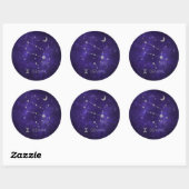 Zodiac Paarse Tweeling | Kosmische Astrologie Horo Ronde Sticker (Vel)
