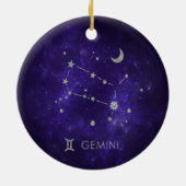 Zodiac Paarse Tweelingen | Kosmische Astrologie Ho Keramisch Ornament (Achterkant)