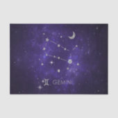 Zodiac Paarse Tweelingen | Kosmische Astrologie Ho Tissuepapier (Voorkant)