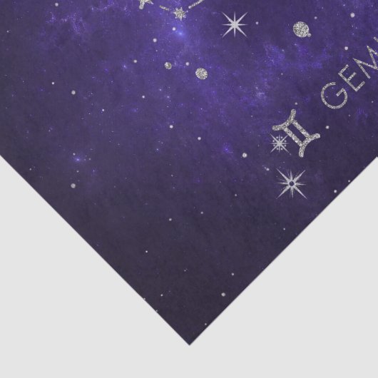Zodiac Paarse Tweelingen | Kosmische Astrologie Ho Tissuepapier (Detail)