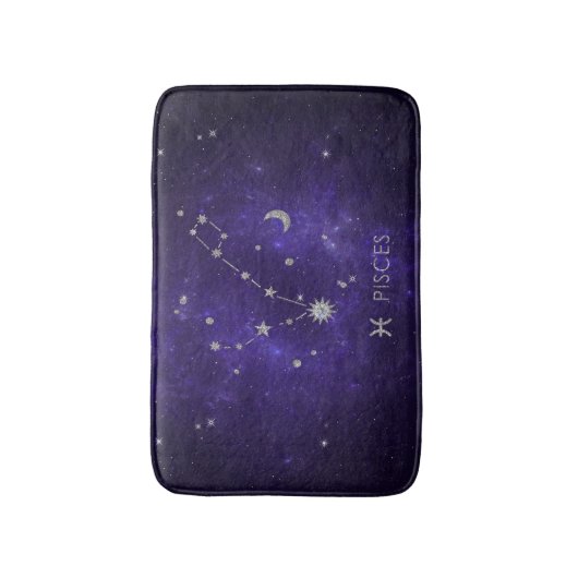 Zodiac Paarse Vissen | Kosmische Astrologie Horosc Badmat (Voorkant Verticaal)