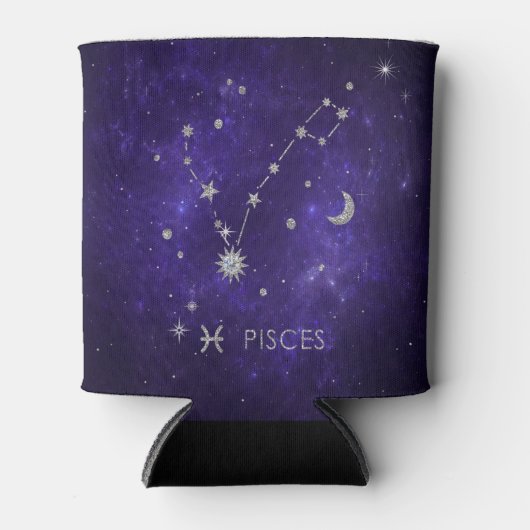 Zodiac Paarse Vissen | Kosmische Astrologie Horosc Blikjeskoeler (Voorkant)