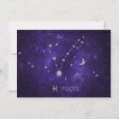 Zodiac Paarse Vissen | Kosmische Astrologie Horosc Kaart (Achterkant)