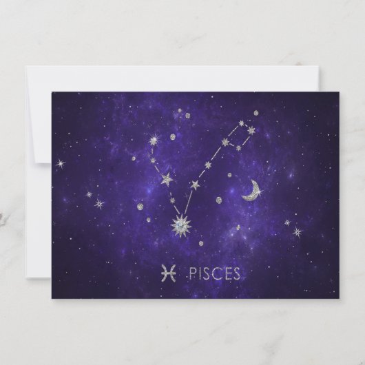 Zodiac Paarse Vissen | Kosmische Astrologie Horosc Kaart (Achterkant)