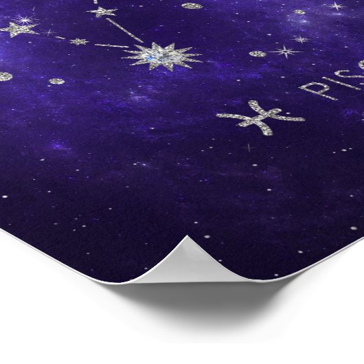 Zodiac Paarse Vissen | Kosmische Astrologie Horosc Poster (Hoek)