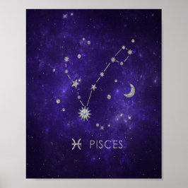 Zodiac Paarse Vissen | Kosmische Astrologie Horosc Poster