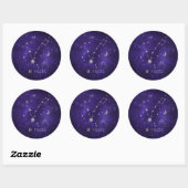 Zodiac Paarse Vissen | Kosmische Astrologie Horosc Ronde Sticker (Vel)