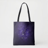 Zodiac Paarse Vissen | Kosmische Astrologie Horosc Tote Bag (Voorkant)