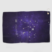 Zodiac Paarse Waterman | Astrologie Horoscoop Golfhanddoek (Horizontaal)