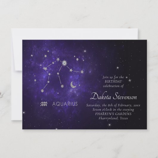Zodiac Paarse Waterman | Astrologie Horoscoop Kaart (Voorkant)
