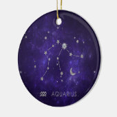 Zodiac Paarse Waterman | Astrologie Horoscoop Keramisch Ornament (Links)