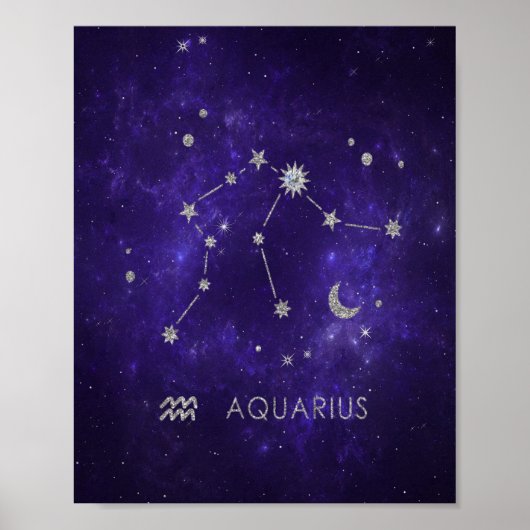 Zodiac Paarse Waterman | Astrologie Horoscoop Poster (Voorkant)