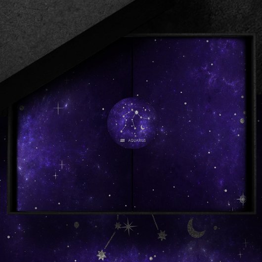 Zodiac Paarse Waterman | Astrologie Horoscoop Ronde Sticker