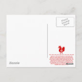 ZODIAC PAPERCUT ROOSTER ILLUSTRATIE BRIEFKAART (Achterkant)