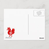 ZODIAC PAPERCUT ROOSTER ILLUSTRATIE BRIEFKAART (Achterkant)