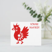 ZODIAC PAPERCUT ROOSTER ILLUSTRATIE KAART (Staand voorkant)