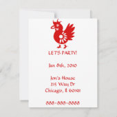 ZODIAC PAPERCUT ROOSTER ILLUSTRATIE KAART (Achterkant)