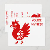 ZODIAC PAPERCUT ROOSTER ILLUSTRATIE KAART (Voorkant / Achterkant)